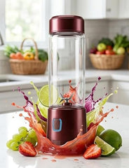 Juicer for Home ^ Lacossi Juicer Mixer Grinder with 1500mAh Battery, 6 Blades 3Gears Fast Blending, 2-Jar Capacity (400ml*2) | 40 Watts Bullet Rechargeable Portable Personal Juicer
