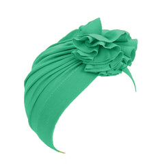 SYGA Baby Cap Naylon Cotton Flower Turban Hat Soft,Stretchable for Baby Cap 0-3 Years DarkGreen