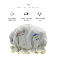 SYGA Newborn Adjustable Cotton Layer Hats Soft Comfort Baby Toddler Print Infant Hat for 0-6 Months 15 X 14 CM (Single Layer Light Blue)