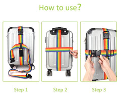SYGA 1piece Cross Luggage Straps Set, Colorful Adjustable Heavy Duty Long Suitcase Belts