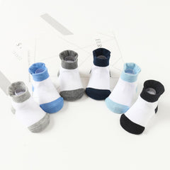 MOMISY Baby Girl Boys Non Slip Socks Kids Toddlers Infant Cotton Stretch Anti-Slip-6 Pairs (Dotted-2Color, 3 to 5 years)