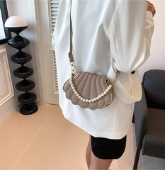 SYGA Women's Casual Crossbody Purse, Small Size With Zipper Closure Shell Bag (Khaki)