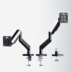 Flowlyf Premium Gas Spring Monitor Arm | 17-32" Screen Monitor VESA Mount |Gorgeous Black & White Color Combo| Height Adjustability | 360 Degree Rotation | 10kg Weight Capacity | 2 Way Wire Manager