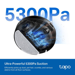 TP-Link Tapo RV20 Max Plus|5300Pa Suction Robot Vacuum Cleaner & Mop|Smart Auto-Empty Dock|3L Dust Bag|MagSlim LiDAR & Gyroscope Navigation|Multi-Floor Mapping | Alexa & Google Assistant Compatible