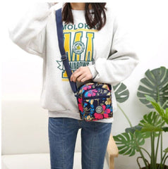 MOMISY Women Mobile Messenger Ladies Nylon Shoulder Bags Cross Body Long Strap Purse
