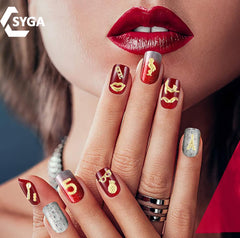 SYGA 6 Boxes Nail Art Gold Metal Decoration Nail Studs Supplies Clear Rhinestones Mix Colorful Pearls 3D Star Moon Rivet Nail Jewels Decoration