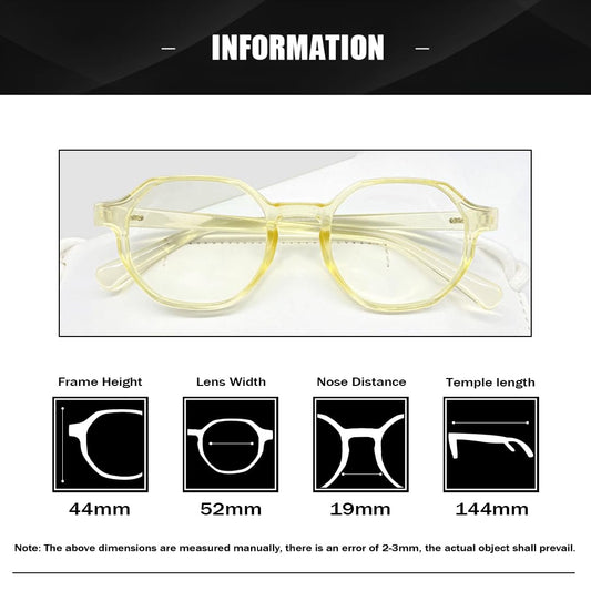 SYGA Anti-Blue Light Retro Flat Mirrors Cross-Border Glasses Suitable For 16+ boys&Girls Candy Color(Yellow)