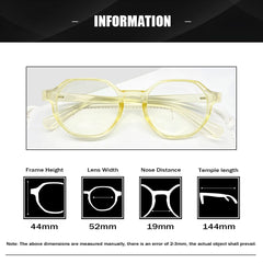 SYGA Anti-Blue Light Retro Flat Mirrors Cross-Border Glasses Suitable For 16+ boys&Girls Candy Color(Yellow)