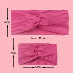 SYGA 2 Pcs Mom & Baby Headband Naylon Stretchable Hairband Suitable for Newborn Infant Toddler Kids 0-3 Year (Beige)