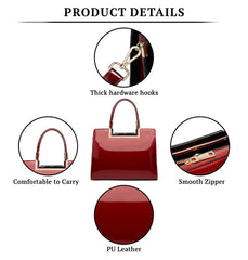 SYGA Women's Bag Simple Handheld Leather Shoulder Handbag(BURGUNDY)
