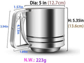 SYGA Stainless Steel Flour Sifter Large Baking Sieve Cup for Powdered Sugar