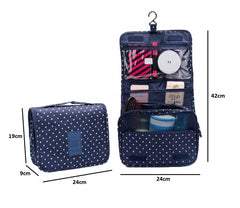 Syga Fabric & Polyvinyl Chloride Toiletry Bag (Blue_HangingPouch_Dot)