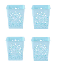 SYGA 4 Pieces Plastic Square Shape Storage Pen Holder_Blue