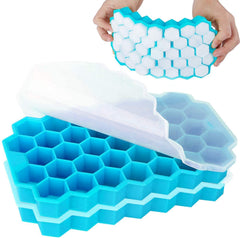 SYGA Soft Honeycomb Ice Cube Tray Silicone Ice Mould Easy Release Chocolate Mould with Lid (Random Color)