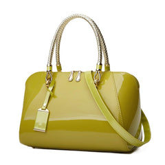 SYGA Gloosy versatile patent leather women's bags, texture and personality, portable Handbag, crossbody bag(YELLOW)