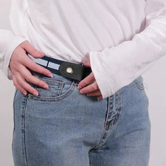 SYGA Jeans Belt Elastic Women's Punch-Free Decoration buckle Style Lazy Belt
