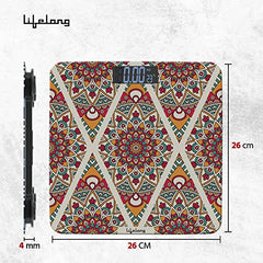 Lifelong Bloom LLWS54 Body Weighing Scale (Indian Cultural Series - Rajasthan Rural)|Digital Weight Machine for Body Weight|Thick Tempered Glass with LCD Display|Bathroom Weighing Scale (Multicolor)