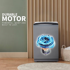 SHARP 7.5 kg Fully Automatic Top Load Washing Machine with Toughened Glass I JAPAN QUALITY I Hot & Cold Water Dual Inlet, Soft Close, Add Laundry I 10 Wash Mode I SS Pulsator I ES-T75N-GY I Inox Grey