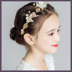 SYGA Party Bridal Bridesmaid Flower Girl Double Faux Pearl Diamond Tiara