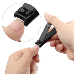SYGA Nail Clipper Set - Black Stainless Steel Deluxe Fingernail and Toenail Clipper Cutter