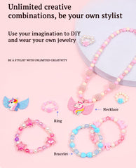 SYGA Beads for Kids Crafts Children's Jewelry Making Kit DIY Bracelets Necklace Hairband and Rings Craft Kits Birthday for 4, 5, 6, 7-Year-Old Little Girls-Multicolor (DIYBeadsSet-23)