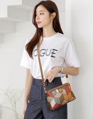 SYGA Women's Bohemian Crossbody Bag Niche Ethnic Design Women's Bag Shoulder Bag Crossbody Coin Mobile Phone Bag(Gray Brown)