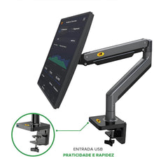 SYGA NB G40 Heavy Duty Monitor Desk Mount, 22-40 Inch Screen Support, 2-15kg Weight Capacity, Full Motion Gas Spring Arm, Black