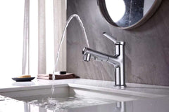 SYGA 3 Ways Basin Sink Faucet Wash Sprayer 360 Degree Rotate Deck Mount Faucet Hot and Cold Water Tap Bathroom Accessories (Alloy Black)