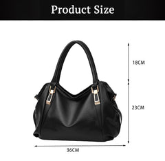 SYGA Women's Large Capacity Casual Crossbody Bag, One Shoulder Strap, Pu Leather Handbags(Black)