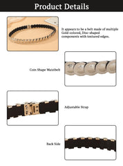 SYGA Waist Belt for Women, Metal Stretchable Buckle Belt Decorative Thin Belt(SILVER)