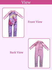 SYGA Children's Swimsuit Long Sleeve Yellow Hair Barbie Mermaid-M Size Perfect for Kids Age 3-4 Years Old (Purple)
