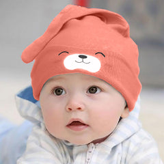 SYGA Baby Cap Cotton Small Cute Puppy Long Tailed Design Strechy Comfortable for Baby Sleep Cap 0-2 Years BridgeRed