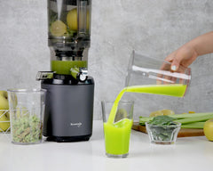 Kuvings AUTO6 Gunmetal Black Hands-Free Cold Press Whole Slow Juicer, Automatic Fruit Cutting Technology, Patented JMCS Technology (10% More Juice), 12Yr Motor Warranty, Best Fruit & Vegetable Juicer