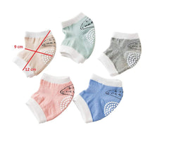Syga Set of 5 Pair Baby Crawling Knee Pad Non-Slip Knee Pads Point Glue Non-Slip Crawling Socks