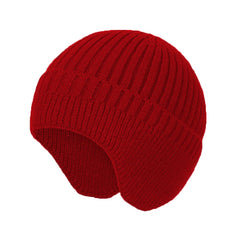 SYGA Winter Woolen Hat Men Ears Protection Beanie Knitted Hat Soft Plush Warm Cap (Above 15 Year) Khaki