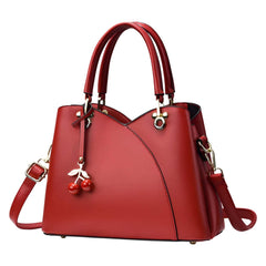 SYGA Women's Handbag with Zipper Closure Stylish Shoulder & Crossbody Bag with Cherry Charm