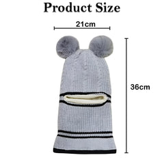 MOMISY Winter Soft Woolen Monkey Cap with Velvet Lining for Baby Boys, Girls, Infant, Toddler, 2-5 Years (in, Age, 2 Years, 5 Years, Grey)