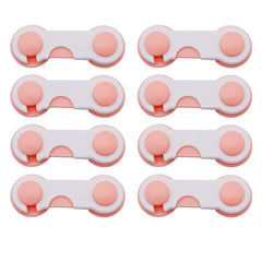 SYGA 8 Pcs Baby Safety Locks | Child Proof Cabinets, Drawers, Appliances, Toilet Seat, Fridge and Oven | Tools Not Required | Uses Dual Adhesive Tape and Latch System (Pink)
