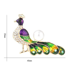 SYGA Brooch Peacock Pin Fashion Crystal Rhinestone Jewellery Pin Vintage Accessories Decoration Clothing Bouquet Brooches for Bridal Women Girl (Peacock)