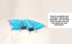 SYGA 6 Pieces of Paper Flower Fan Decoration Background Wall DIY Paper Fan Flower Ball Set(Blue)