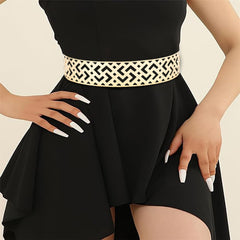 SYGA Waistband Dress Belt with Wide Band and Mirror Finish, for Women, Gold