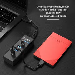 Multifunctional 4 Port USB Hub Docking Station Converter 4 in 1 USB 3.0 Docking Station for iPad Laptop Mobile Hard Drives