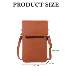 MOMISY Women Cellphone Sling Bag Card Holder Wallet Purse Clutch Handbag Crossbody Shoulder Bag for Girls (Brown)