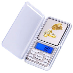 Syga Digital Pocket Scale for Jewelry and Food - Mini Countertop Size - 500/0.1g - Cover Doubles as Tray, White