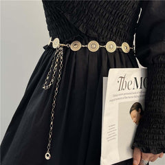 SYGA Adjustable Waist Chain For Women's Metal Chain With Dress Sweater Decorative Waist Chain(Gold)