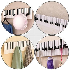 MOMISY Piano Look Self Adhesive Sticky Key Holder | Decorative Key Organizer | Wall Hook for Home | Home Storage Hook | Home Storage Organizer (Pack of 1) (Black)