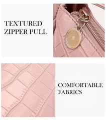 SYGA Women's Pink Handbags Crocodile Pattern Bag Ladies Shoulder Bag