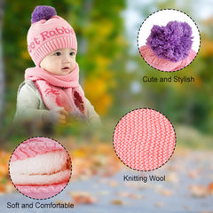 SYGA Baby Winter Cute Hats and Scarf Set, Knit Warm Hat Beanie Cap 1-3 Years - Grey