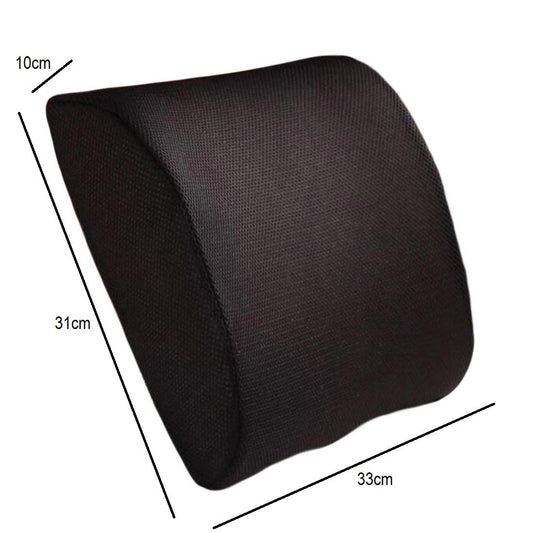 SYGA Memory Foam Breathable Healthcare Lumbar Cushion Back Waist Support Travel Pillow Car Seat Home Office Pillows Relieve Pain(Black)