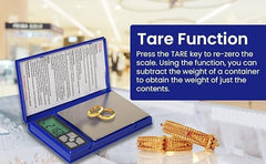 NUTRI FIT 0.01g Pocket Gold Jewellery Scale, 5000g Capacity, Blue, LCD Display with Tare Function